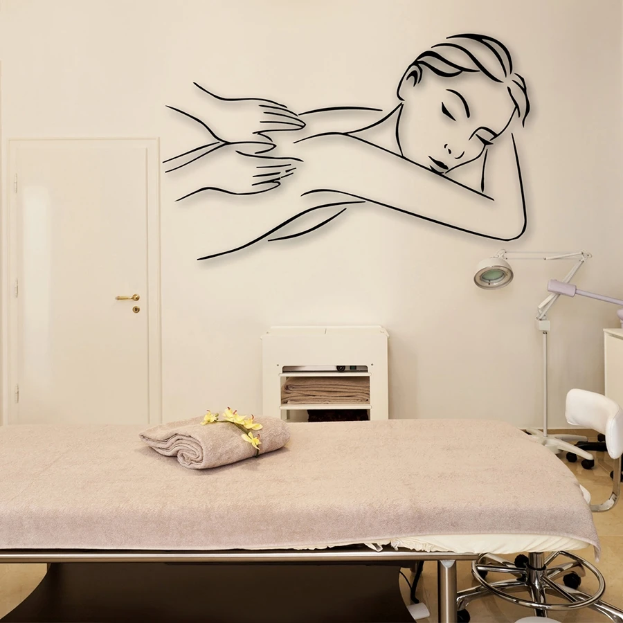 Модная наклейка для салона красоты виниловая Цитата Массажная терапия Спа