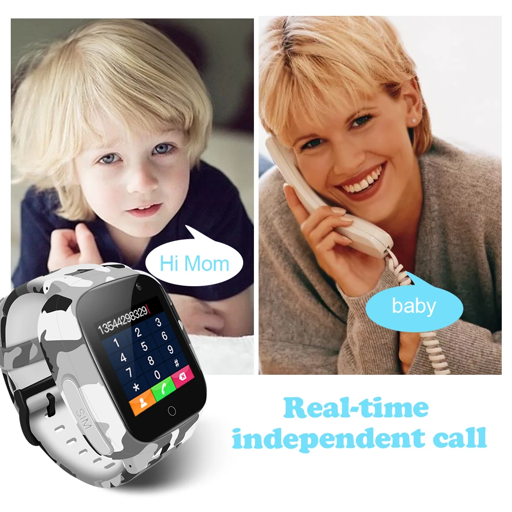Детские умные часы SYSOTORYU GPS Baby с SIM-картой, функцией WIFI, SOS-вызовом, голосовым чатом, длительным временем работы от аккумулятора и камерой.