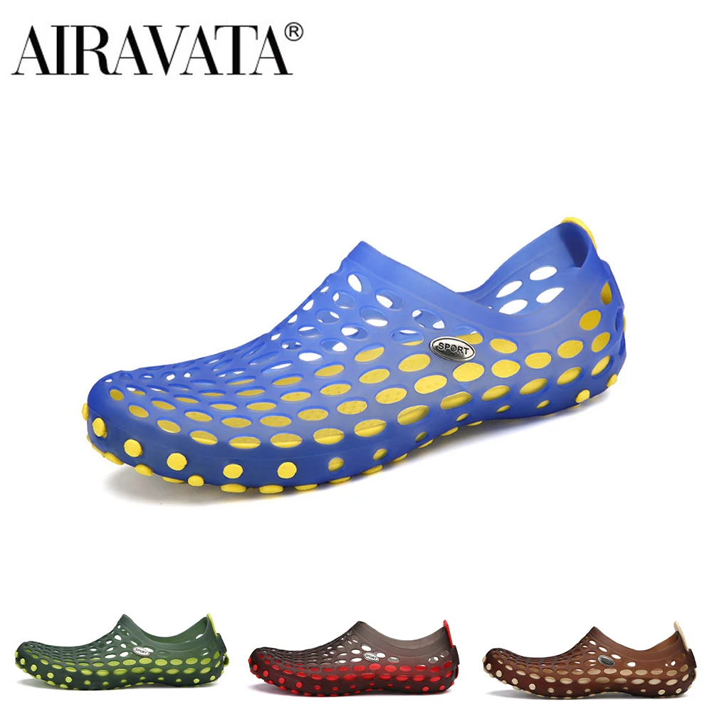 

Airavata Men's WoMen's Wading Sandals 2021 Slip On Summer Beach Couple Breathable Outdoor Casual Sandal Driving Hole Shoes Jelly