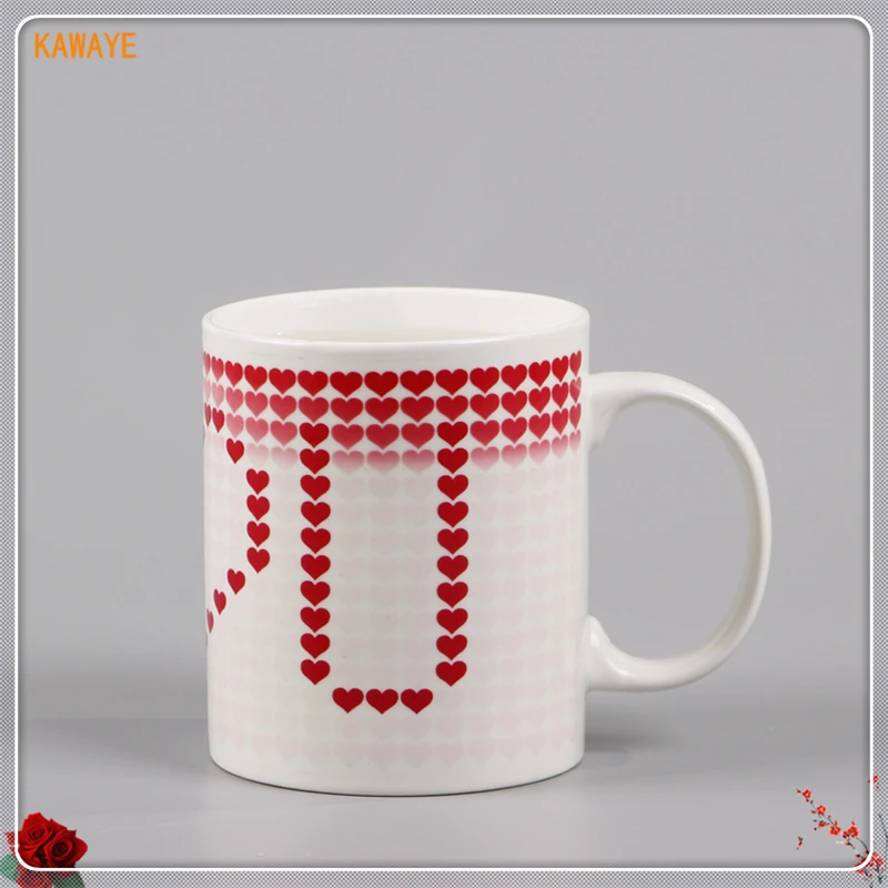 1 Pcs Creative Heart Magic Temperature Changing Cup Heat Sensitive Coffee Milk Mug Color Chameleon Mugs 6ZDZ349 | Дом и сад
