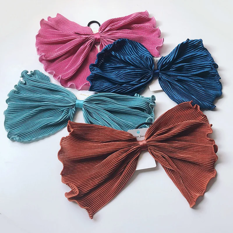 Женская однотонная повязка на голову с бантом эластичные резинки для волос