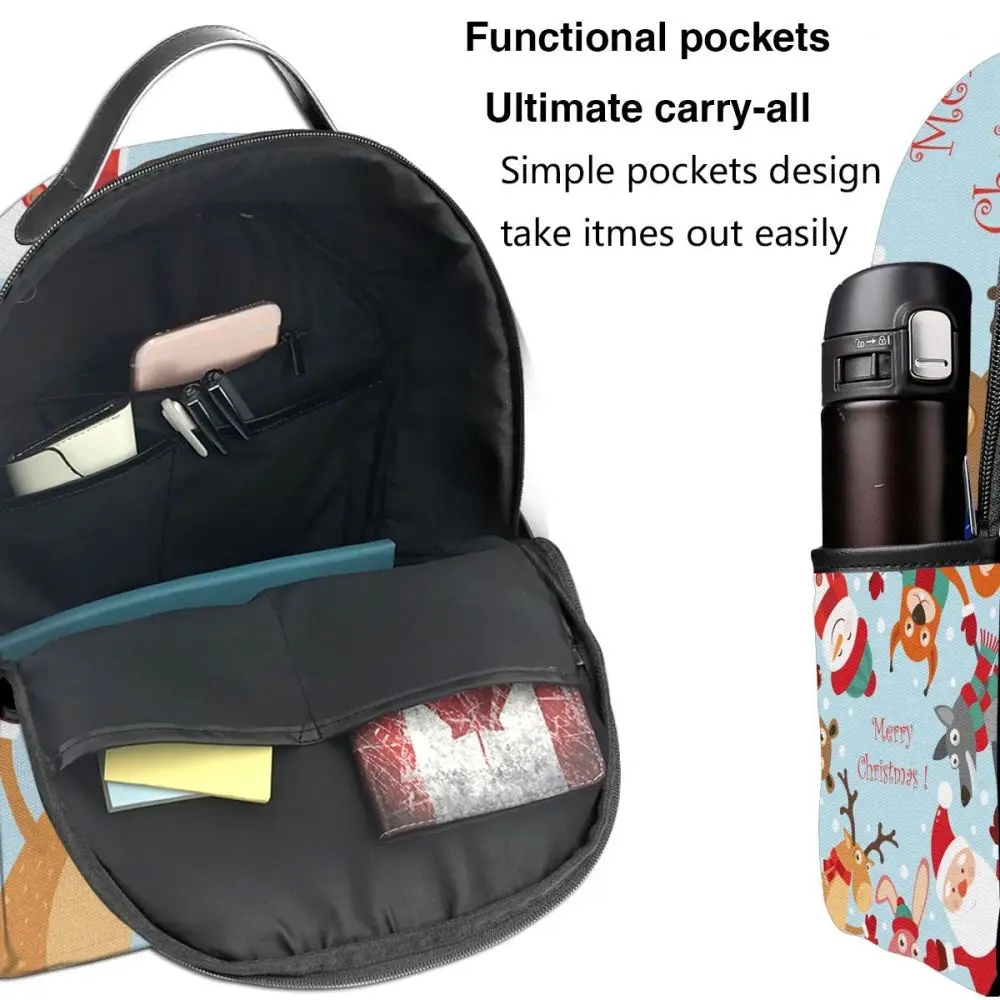 

Fashion backpack 2021 shoulder bags Merry Chirstmas Animals And Santa Claus school bags for teenage girls light travel backpack