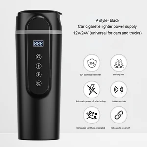 Умная Автомобильная кружка из нержавеющей стали с подогревом и контролем температуры, чашка для воды 12В24В, электрическая чашка для воды, чайник, кофе, чая, молока, подогрев 420 мл