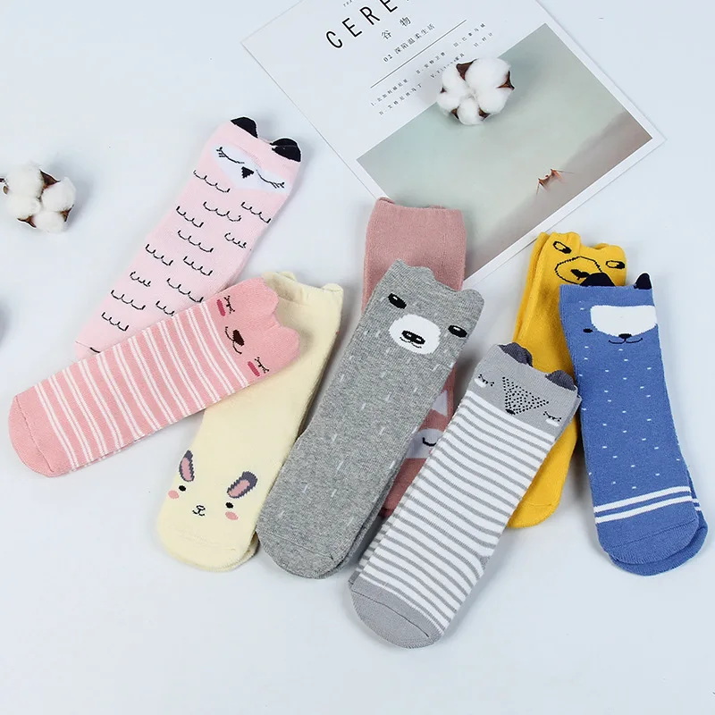 Носки для малышей гольфы маленьких девочек милый мультфильм уха Длинные трубы
