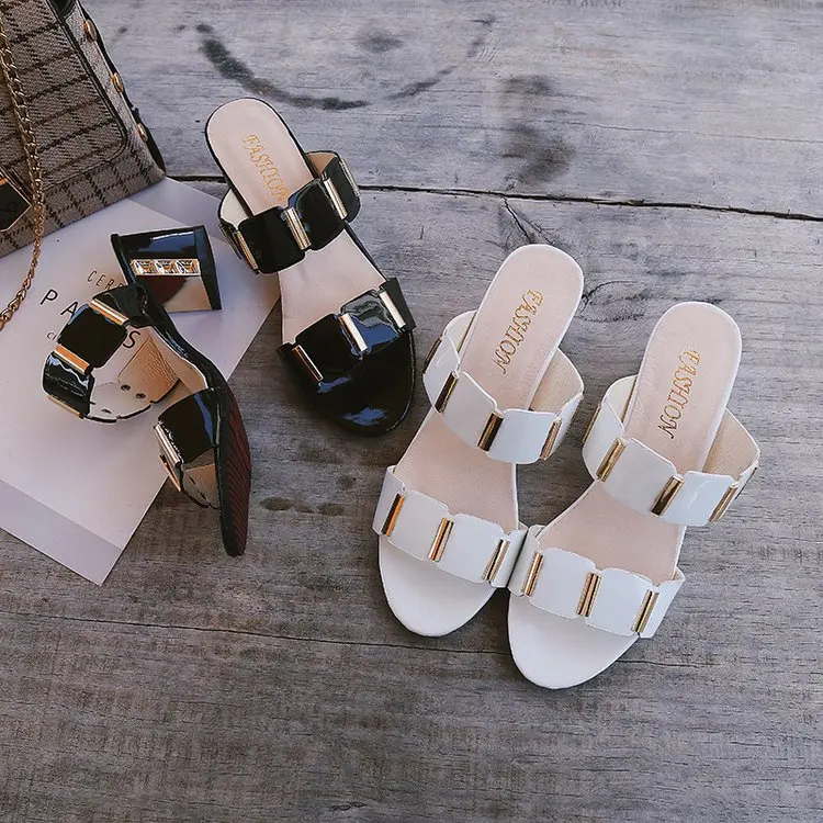 Женские босоножки на массивном каблуке сандалии с открытым носком лето 2018|Боссоножки и сандалии| |
