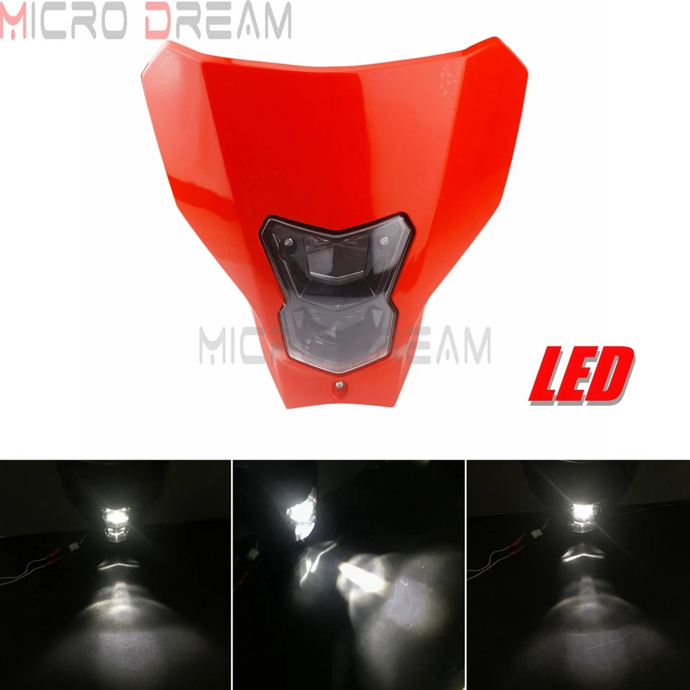 LED Red Внедорожный супермото двойная Спортивная двойная фара налобный фонарь эндуро Кроссовый светодиодный светильник для Honda CRF450L CRF450XR 19-20 Dirt Bike - Цвет: LED Red