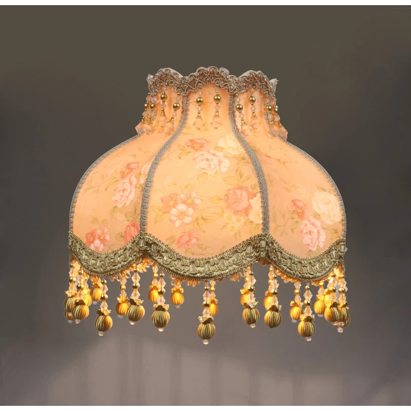 European Barrel Lamp Shade Handmade Royal Style Fabric Cover French Romantic Lampshade Light Replacement | Освещение