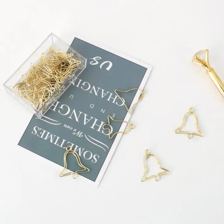 Новинка 2020 20 шт./лот золотой колокольчик С КАКТУСОМ зажим для бумаги