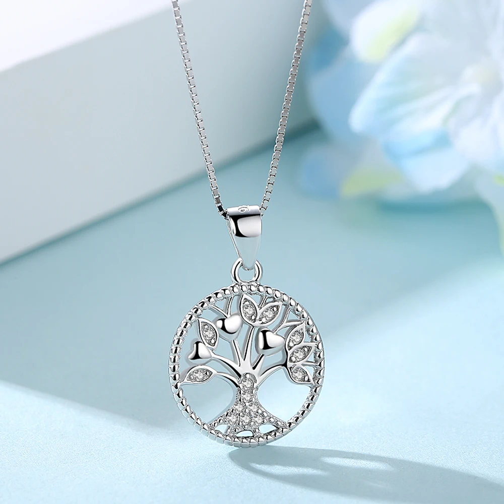 Женское ожерелье из серебра 925 пробы с кулоном в виде дерева жизни|Ожерелья| |