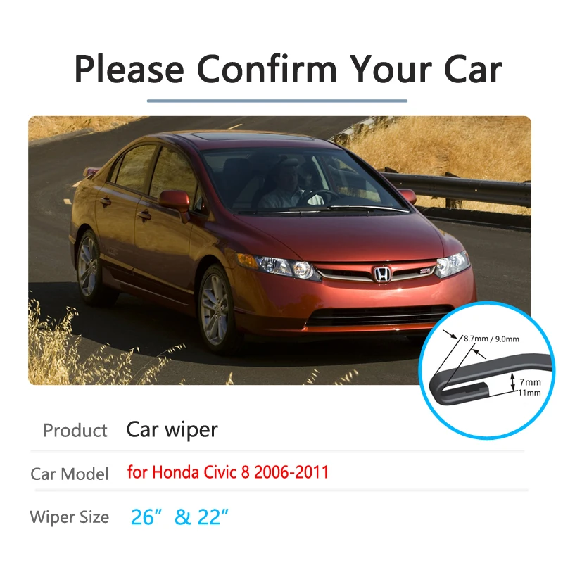 Автомобильные щетки стеклоочистителя для Honda Civic 2006 2007 2008 2009 2010 тип R FA FD 8