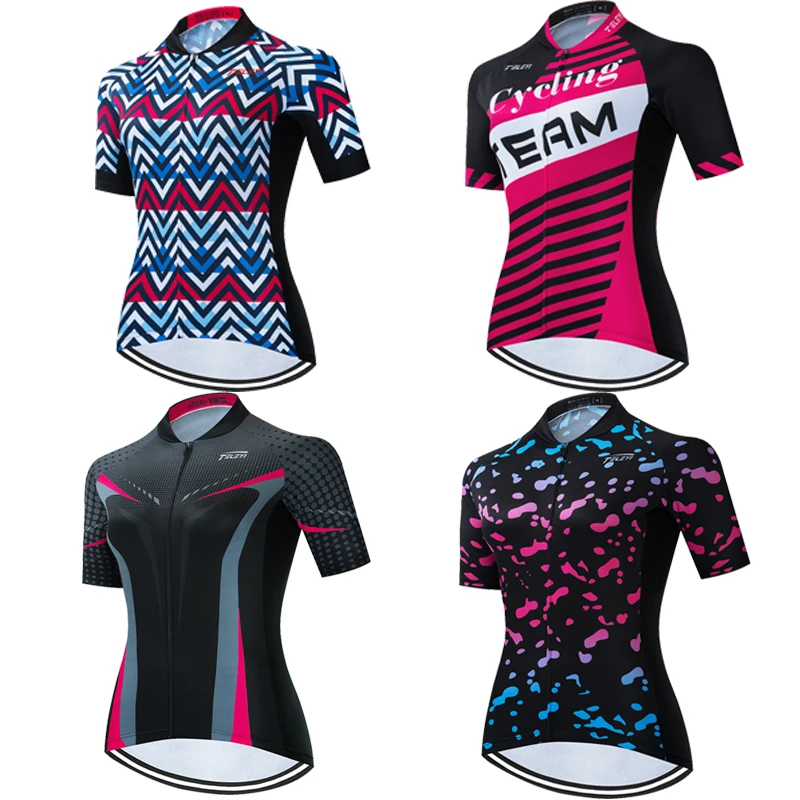 

Женская велосипедная футболка TELEYI, Спортивная футболка с коротким рукавом для гонок, горных велосипедов, велосипедная рубашка, профессиона...