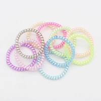 10pcs super thin coiled plastic hair ties colorful stretched spiral hair ropes telephone wire ponytail to protect your hair