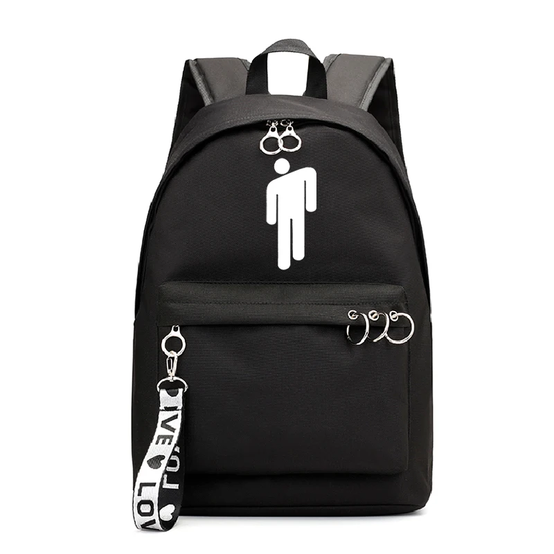 Billie Eilish bag 8 Billie Eilish, школьный рюкзак для девочек, женская сумка для колледжа, сумка для книг, дорожные сумки на плечо, подростковые холщовые рюкзаки, Mochila Escolar - Цвет: Billie Eilish bag 8