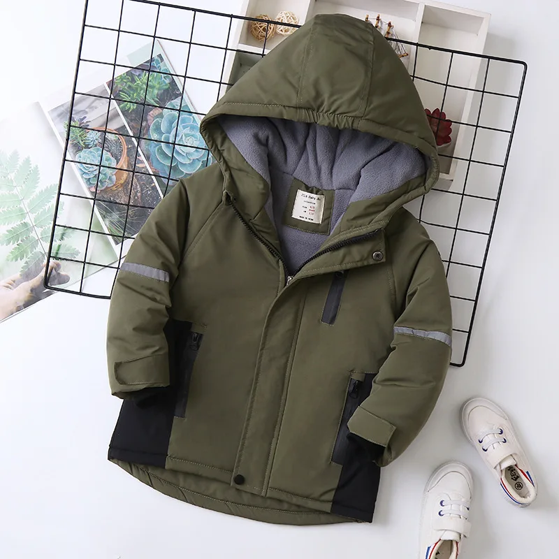 Детская уличная флисовая куртка хлопковое пальто с бархатным утеплителем