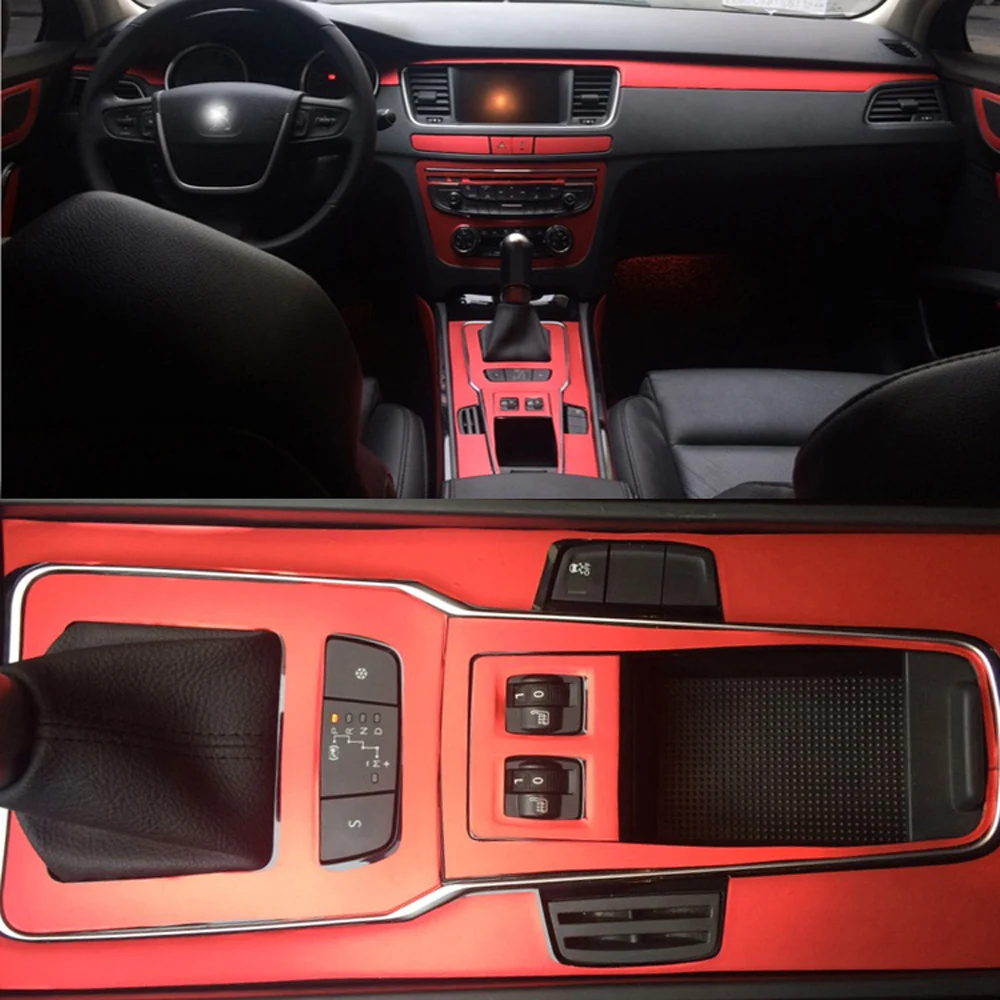 

For Peugeot 508 2011-2017 Interior Central Control Panel Door Handle 3D 5D Carbon Fiber Stickers Decals Car styling Accessorie