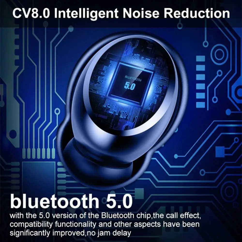 TWS 2400 мАч IPX7 беспроводной Bluetooth 5,0 CVC 8,0 шумоподавление наушники HD микрофон светодиодный дисплей с сенсорным управлением