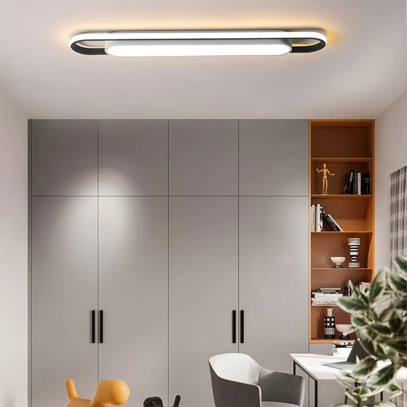 Luz LED de techo rectangular simple y moderna para pasillo, luz larga para sala de estar, tira larga, creativa para balcón, gran oferta