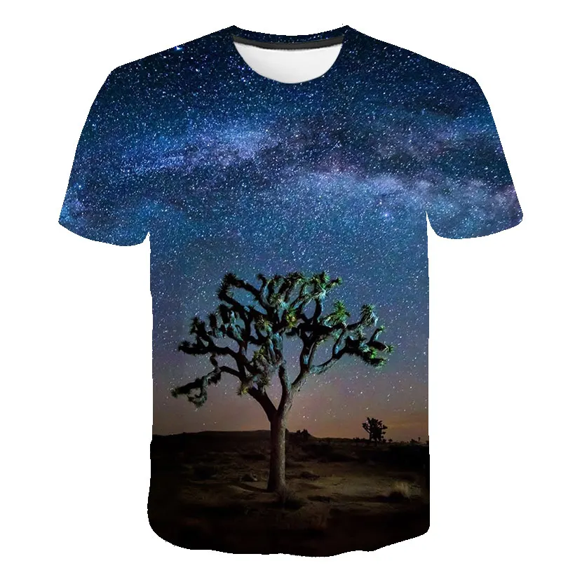 

2020 New Summer Galaxy T Shirt Men T-Shirt Harajuku T Shirt Blue T Shirts Universe Funny Clothes Mens Vintage Clothing