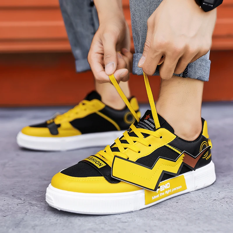 

Yellow Fashion Cartoons Men Sneakers Platform Anime Shoes Men's Fashion Sneakers Unisex Casual Shoes for Mens zapatillas hombre