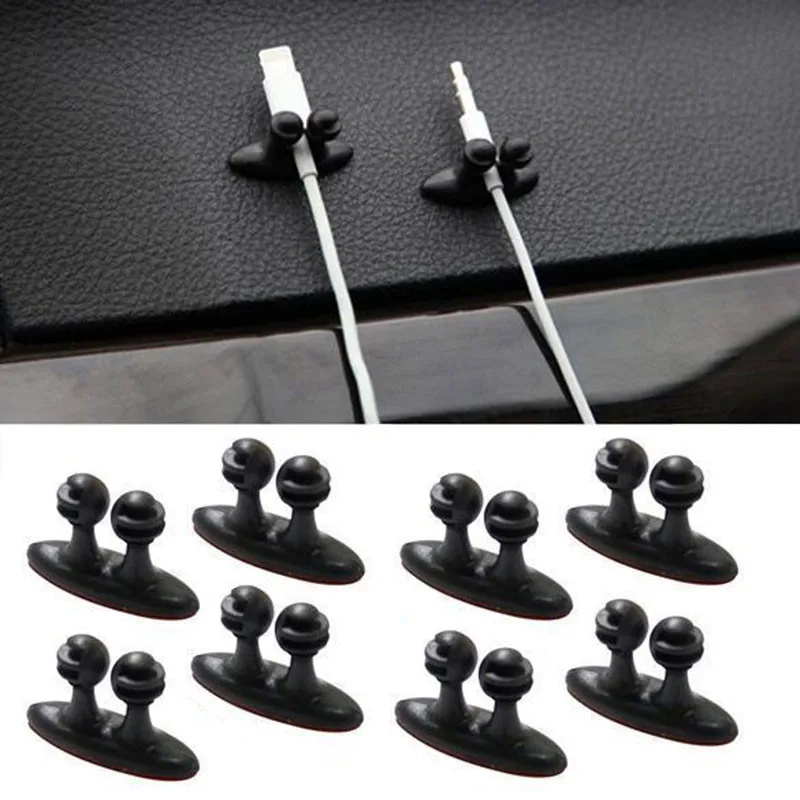 

8Pcs/set Adhesive Cable Winder Car Interior Clip Earphone Cable Organizer Wire Storage Holder Clip Cord Holder Promotion#80591