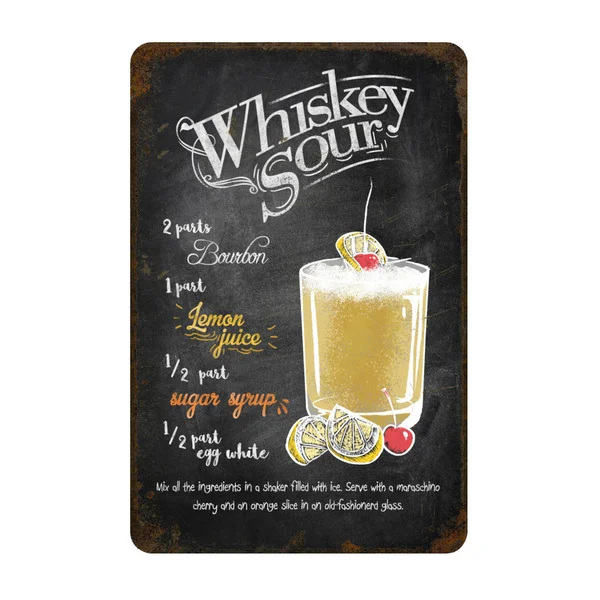 

Whiskey sour Tin Sign Vintage Retro Metal Sign Wall Decor Home Office Bar Pub Store Garage Coffee Shop Hotel Man Cave Club