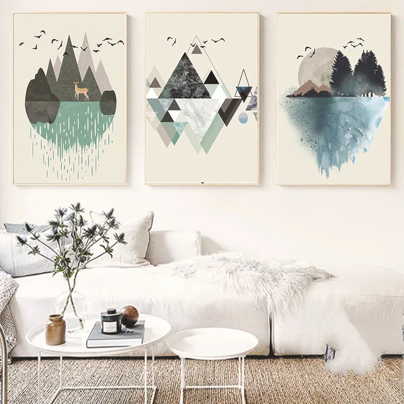 Пейзажная картина настенная Картина на холсте современные северные Лоси