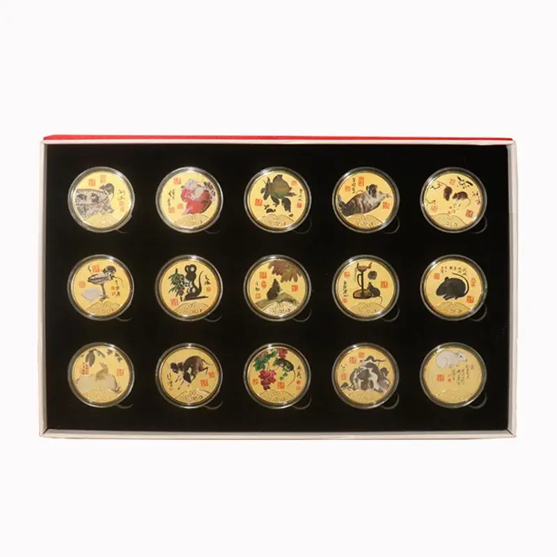 Год крысы памятный Набор монет Китайский Зодиак сувенир вызов