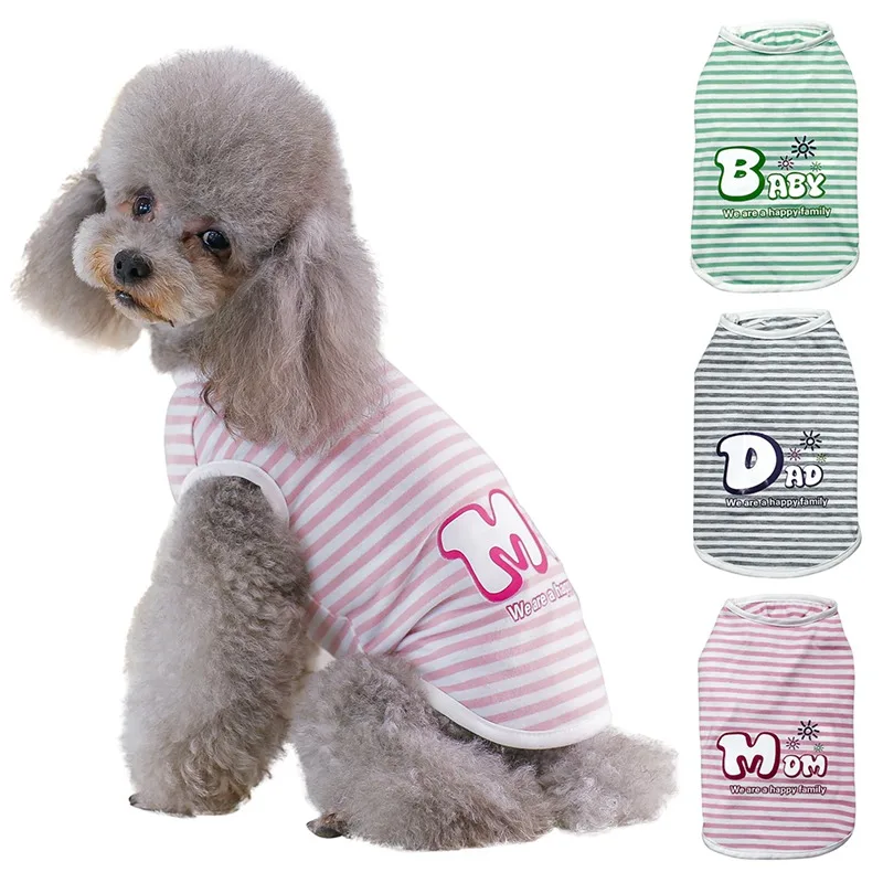 Жилет в полоску для питомцев сезон весна лето футболка без рукавов маленьких и