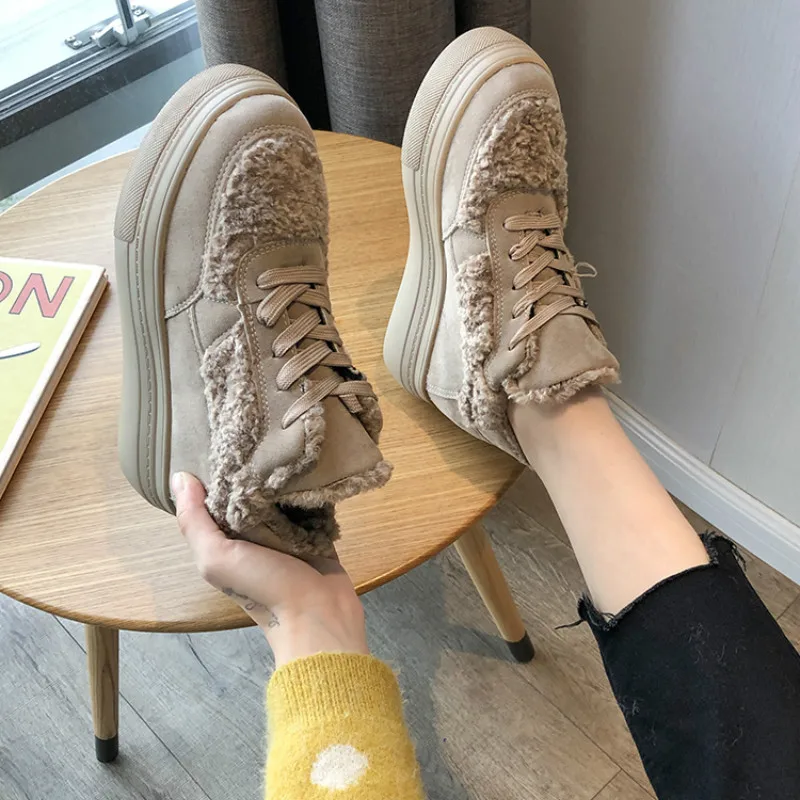 2019 г. обувь зимние теплые женские ботинки на платформе плюшевые повседневные