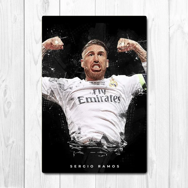 

New SergioRamos B Soccer Football Player Art Wall Decor Tin Sign Vintage Garage Sign Bar Club Cafe Garage Farm Decor