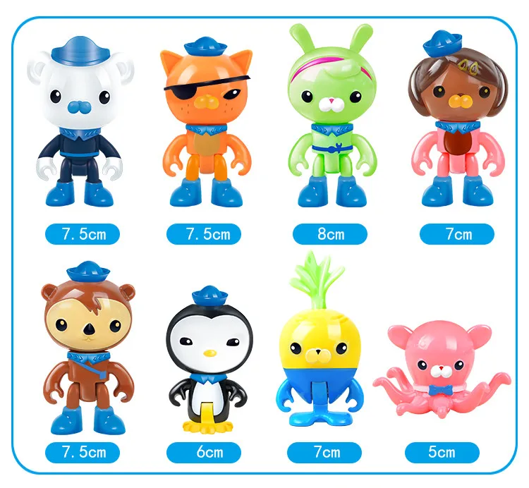 8 шт Octonauts фигурка модели Kwazii Shallinton Даши песо капитан Barnocles фигурки Детские ТВ