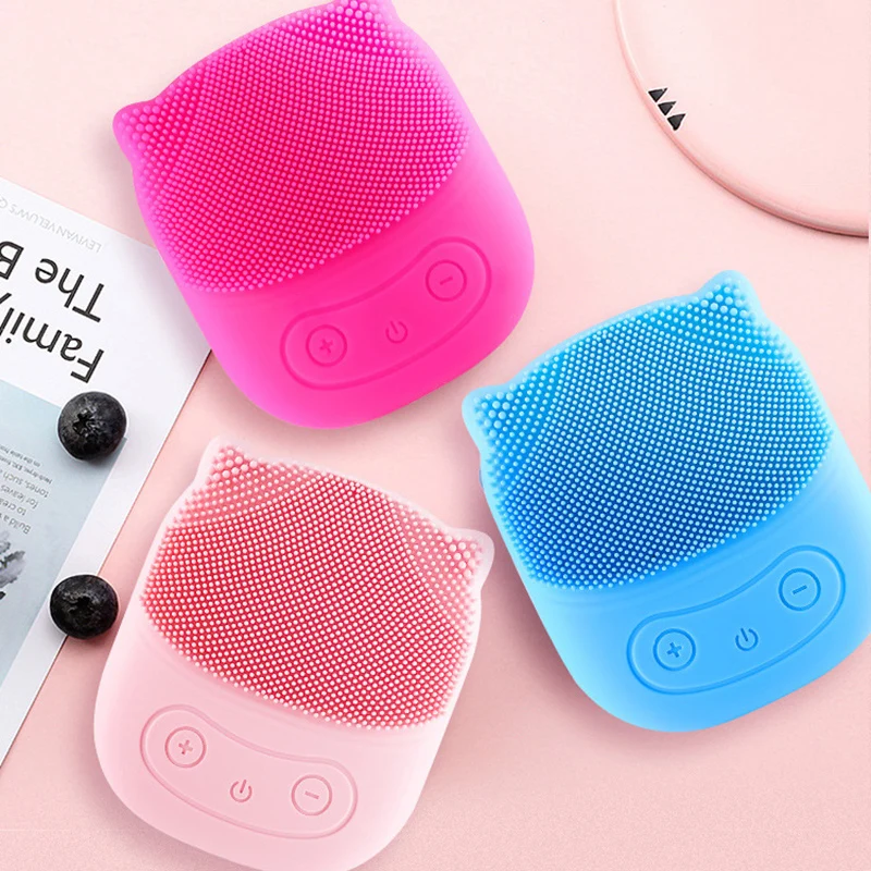 Электрическая Очищающая щетка для лица звуковое Силиконовое очищающее средство