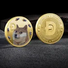 Коллекционная памятная монета Dogecoin с узором в виде ракеты к Луне в доге мы доверяем позолоченной физической криптовалюты