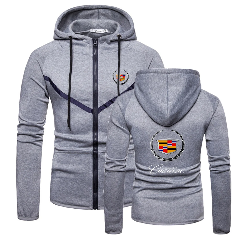 

New 2021 Men Spring Autumn Cadillac Zipper Muscle Sportswear Quality Comfortable Wild Hoodies Fitness Sweatshirt