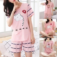 1pc summer young girl short sleeve cotton pajamas for women cute nightshirt casual home service short sleepwear m 2xl