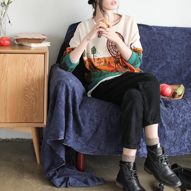 Осенний свитер Модный женский вязаный Свободный пуловер 2019 новые женские топы с