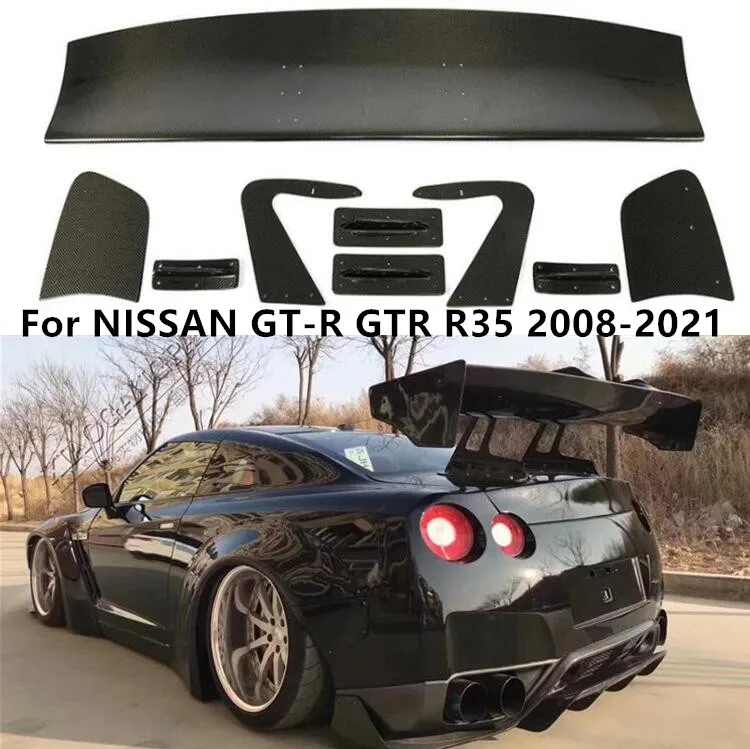 Спойлер для NISSAN GT-R GTR R35 задний фонарь реальное углеродное волокно LB GT большой