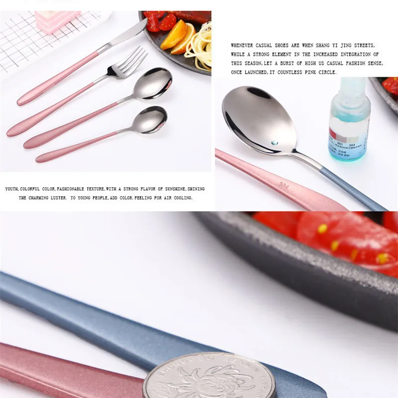 Серебряный металлический набор столовых приборов стальной столовый для кухни