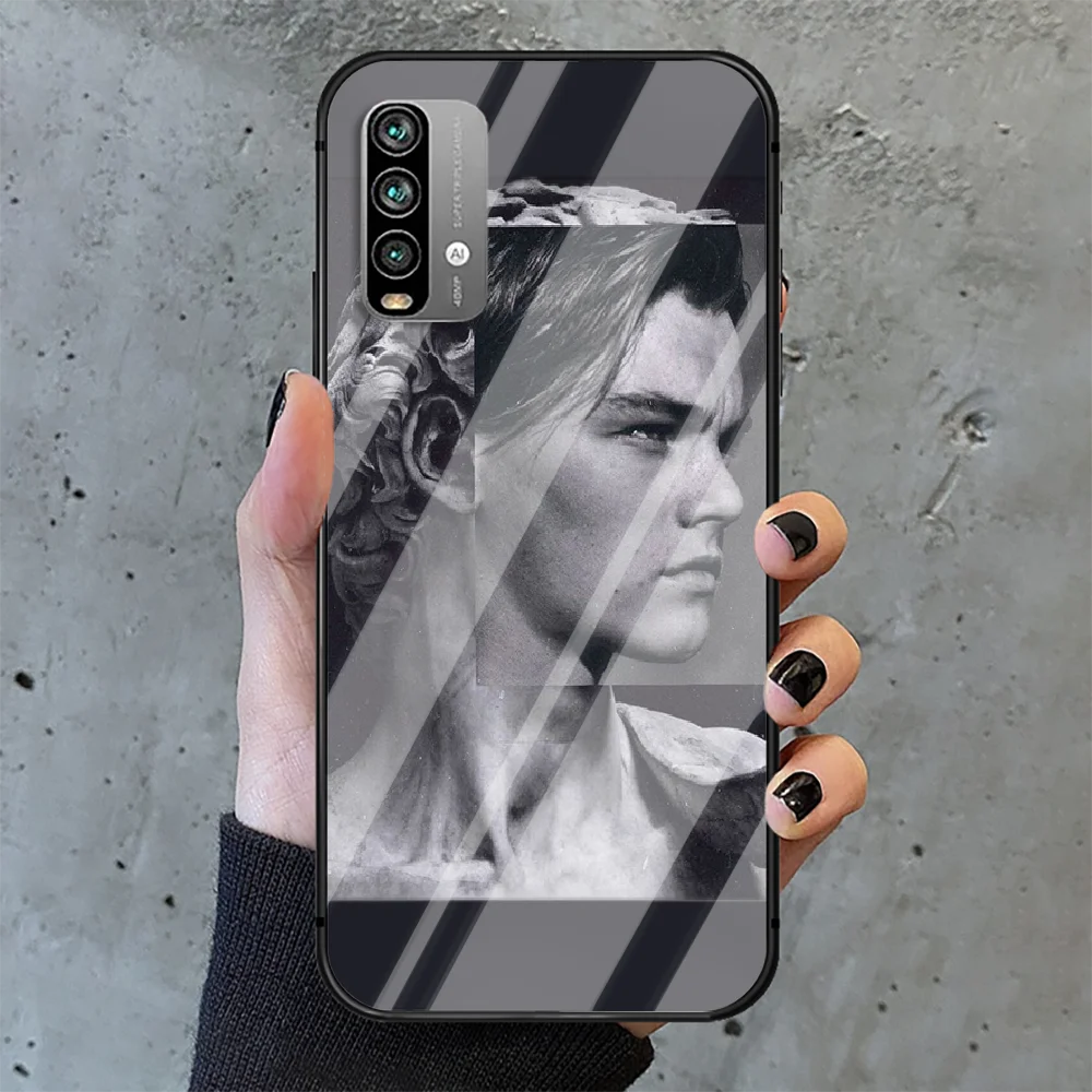

Young Leonardo DiCaprio Phone Tempered Glass Case Cover For Xiaomi Redmi note k 7 8 9 10 30 40 A C T S Pro Painting Tpu