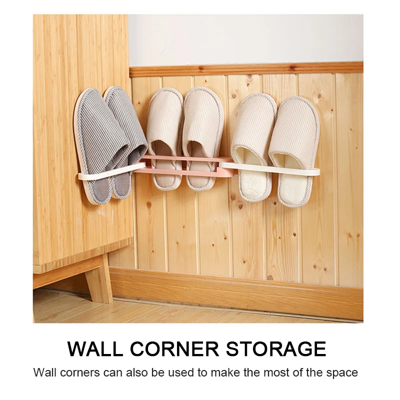 

Bathroom Towel Rack Home Slipper Rack Wall Mounted Shoe Organizer Rack Folding Slipper Hanging Self Adhesive Storage Racks