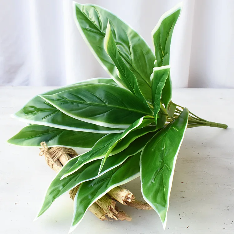 Большое зеленое растение на ощупь папоротник 15 листьев красивая трава для сна