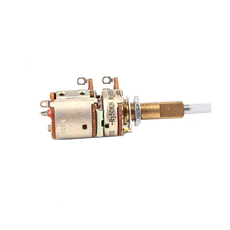 1 шт. потенциометр с двумя валами 16 типов переключателем A50K B50K длина вала 30 мм |