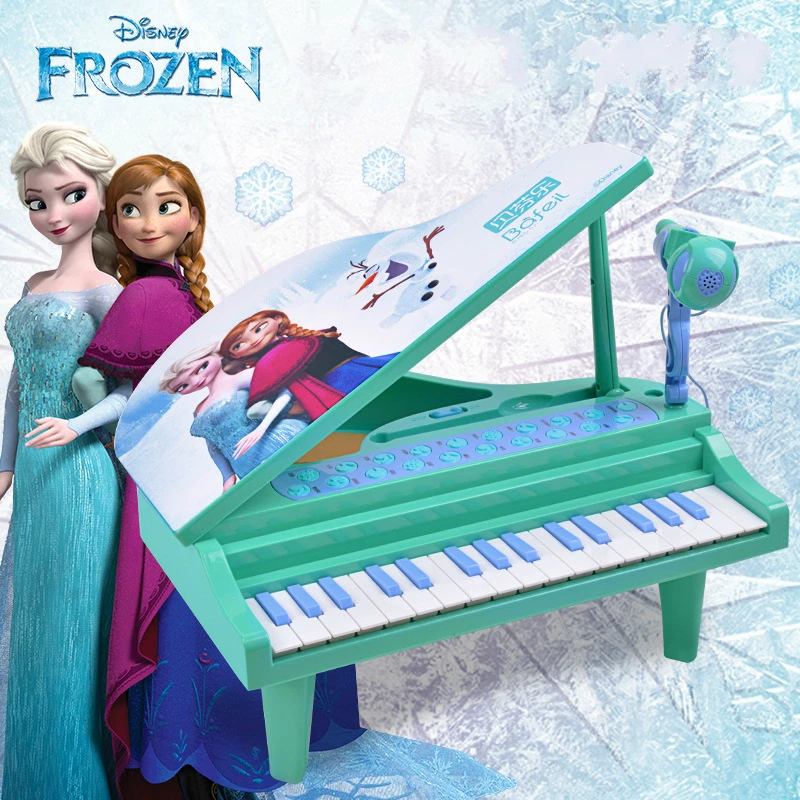 Disney Frozen Princess Musical Instruments Mini 35 Keys Electone Keyboard with Microphone Gifts Learning Educational Toys
