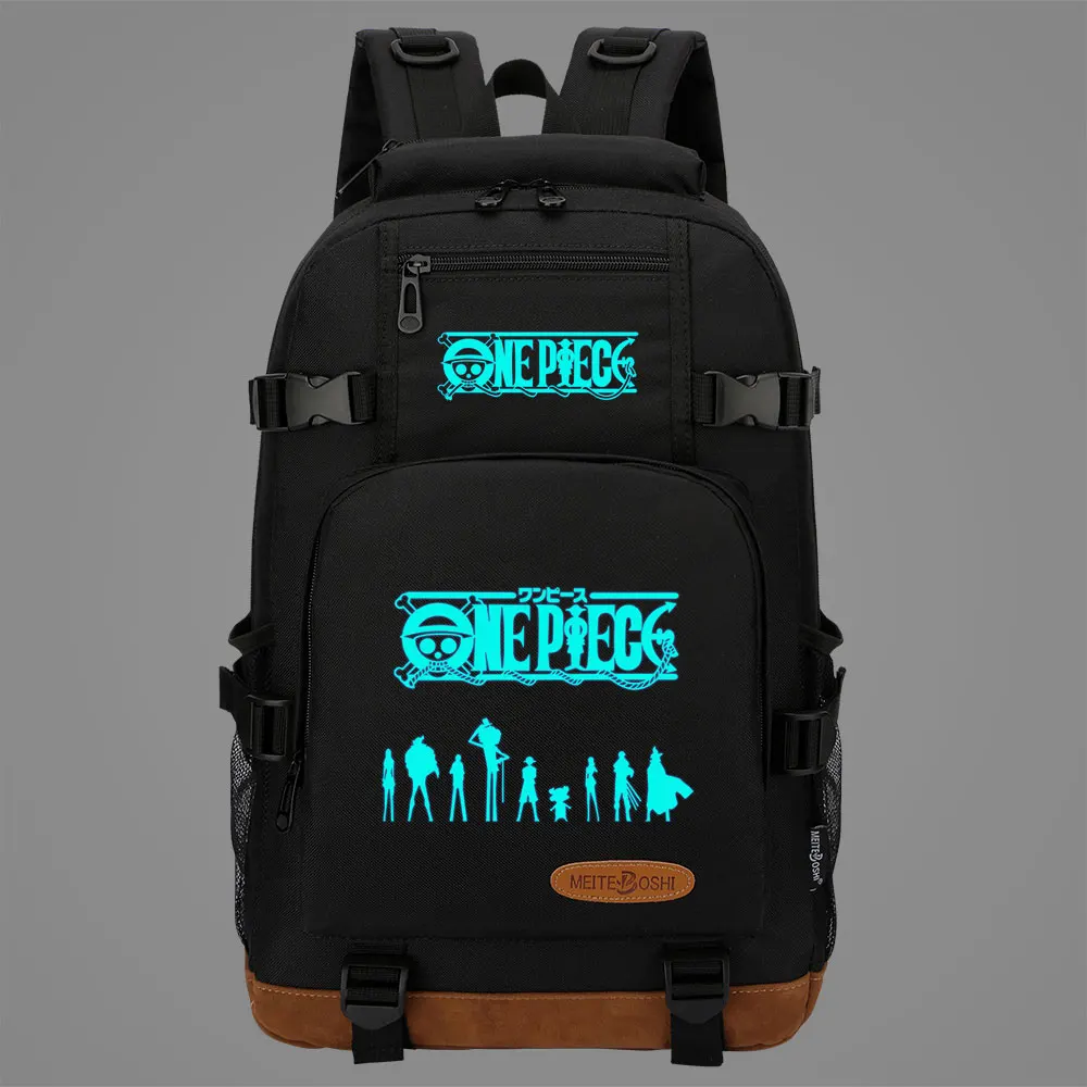 

New Luminous Anime One Piece Luffy Boys Girls Kids School Book Bags Women Bagpack Teenagers Canvas Men Laptop Travel Backpack