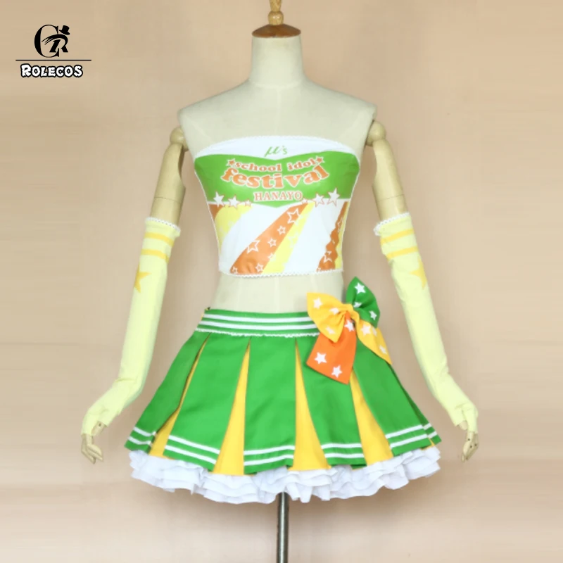 ROLECOS аниме Love Live Cheerleader Hanayo Koizumi Косплей Костюм Униформа для Хэллоуина полный