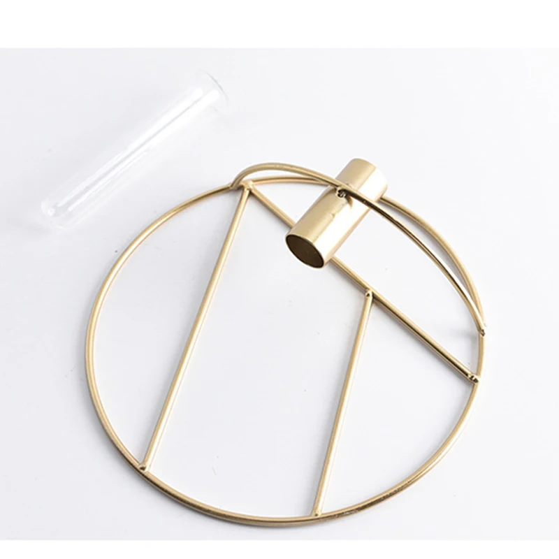 Скандинавская Геометрическая круглая форма стеклянная железная Золотая