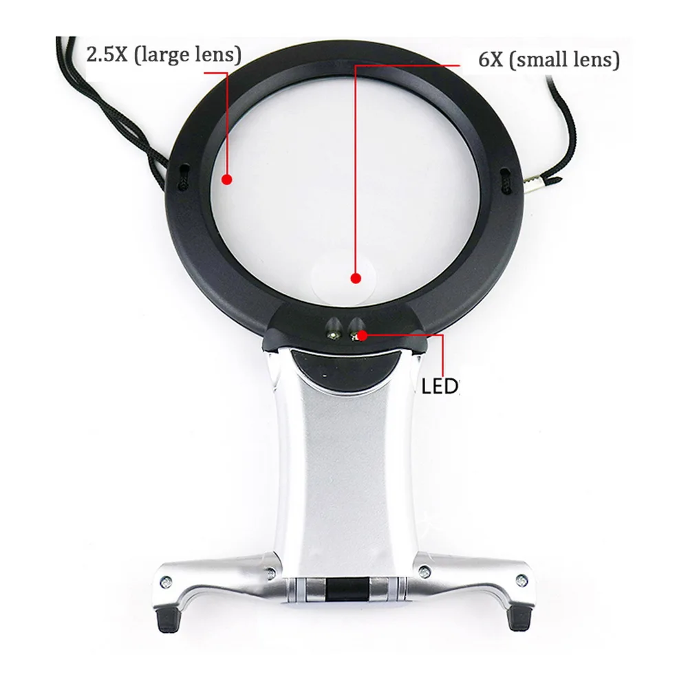 Лупа для вышивания крестиком пожилых людей со светодиодный светкой | Инструменты