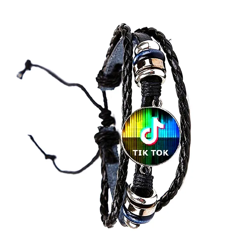 

Student Leather Bracelet 8 notes letter glass time gem boy and girl student Bracelet friend birthday gift fashion jewelry