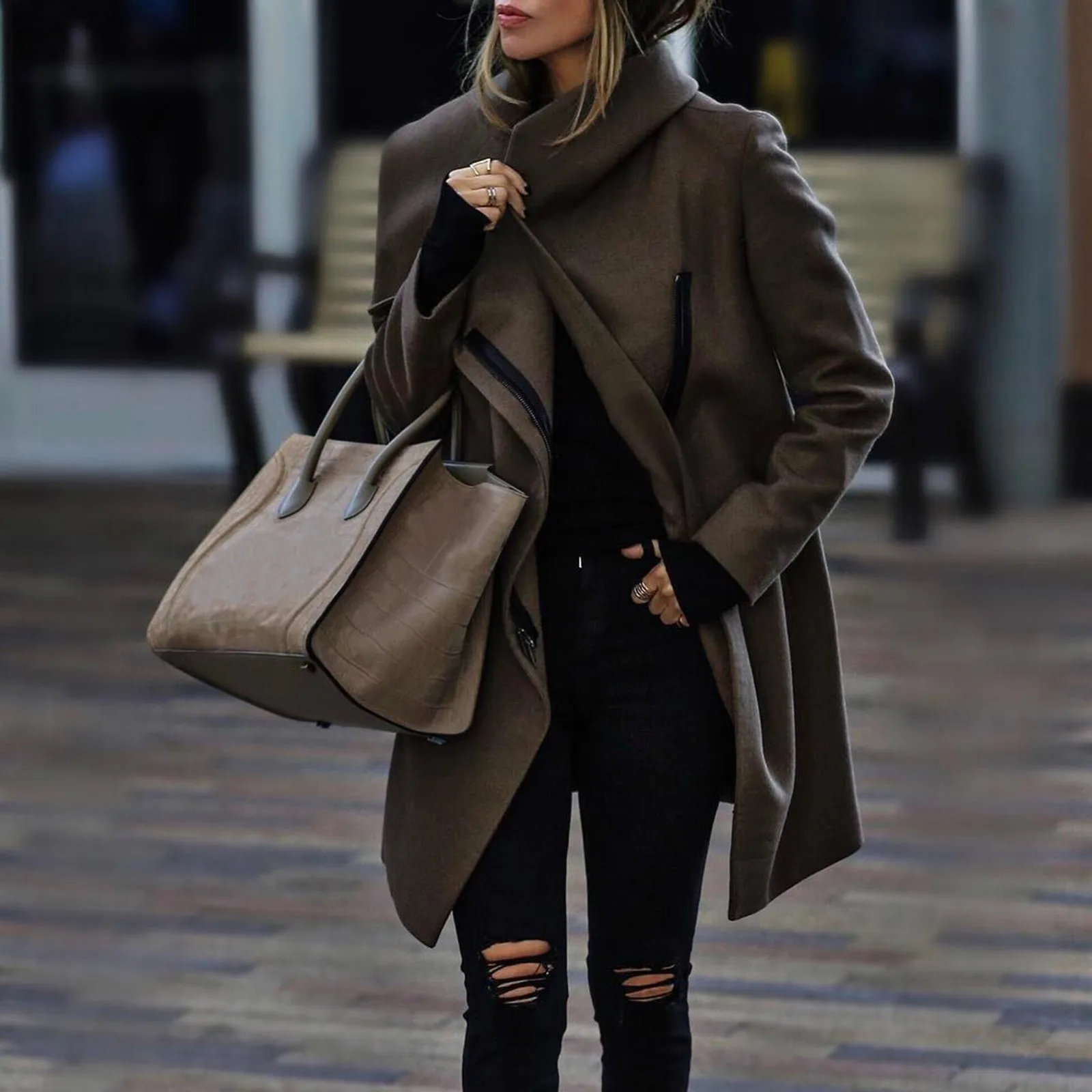 

Women's Lapel Coat Women Solid Color Keep warm Coat Elegant Woman Winter Coats Plus Size Female 2020 jacket