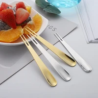 304 stainless steel tableware mixing spoon titanium coffee spoon fruit cake fork multifunctional dual purpose spoon dork tool